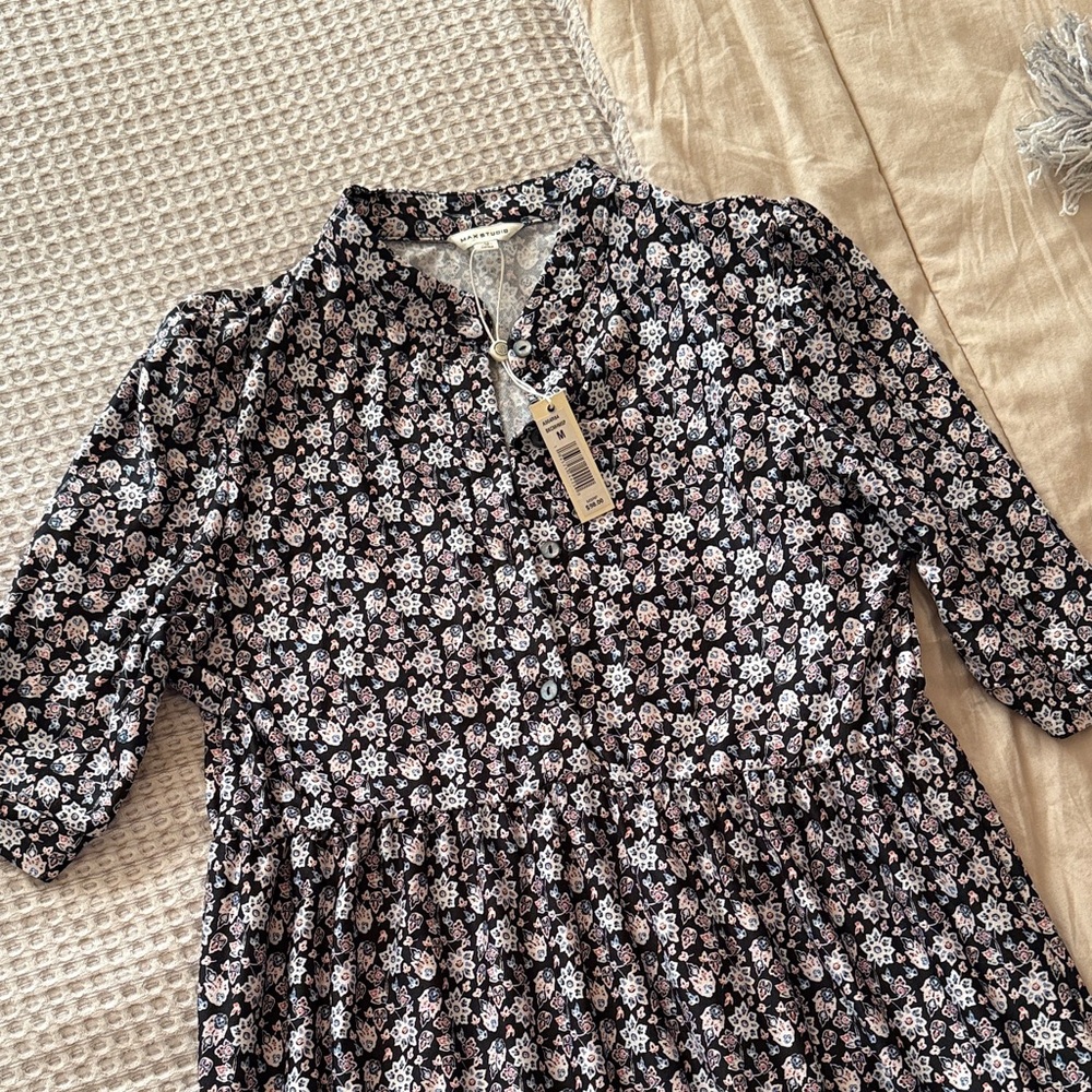 Max Studio Black and White Floral Dress